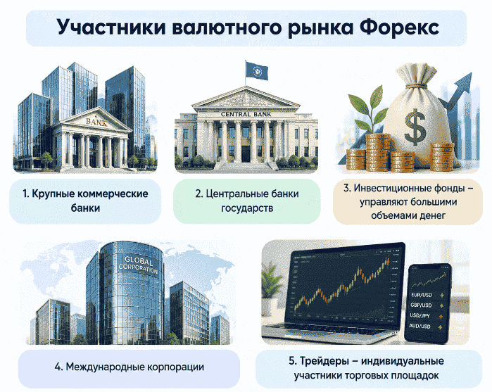 Участники валютного рынка Форекс