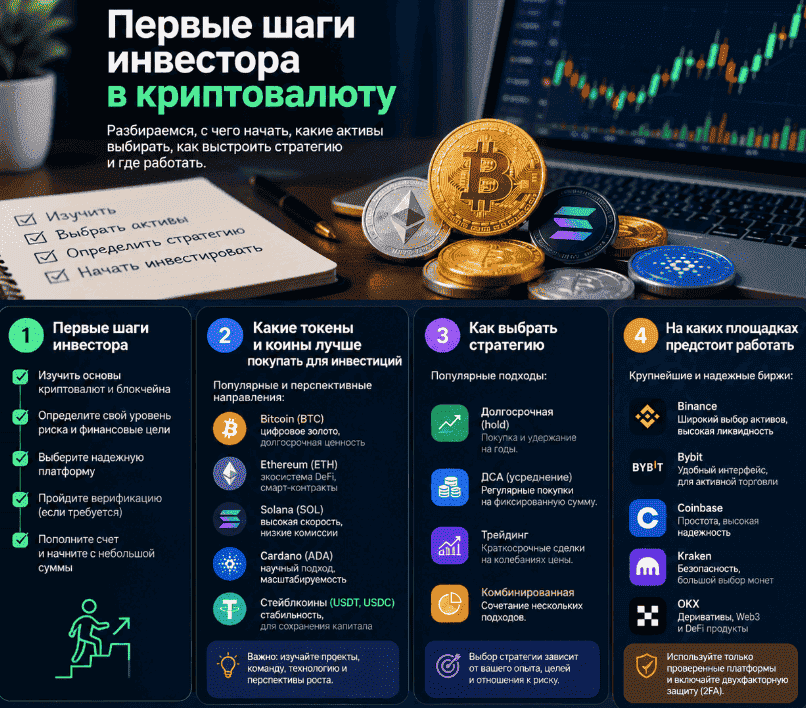 Первые шаги инвестора в криптовалюту