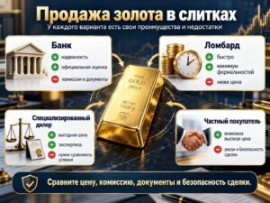 Особенности продажи золото в слитках